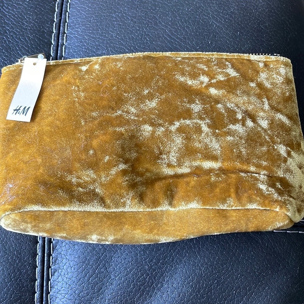 H&M gold velour bag